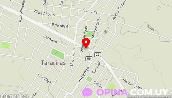 mapa de Servicio de Gestión - Inmobiliaria - Banco de Empleo Tarariras - Gestoría en Tarariras