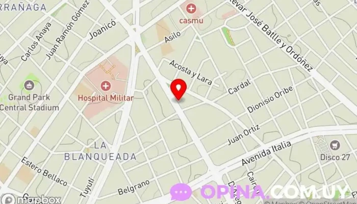 mapa de Servicio Odontologico SMI Clínica dental en Montevideo
