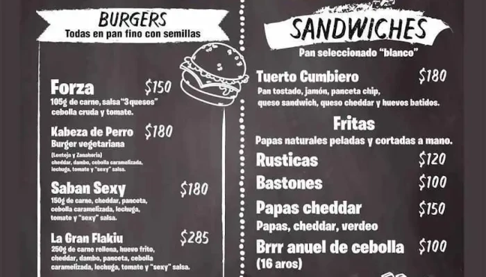 Sexy Burger -  Menu - Fray Bentos