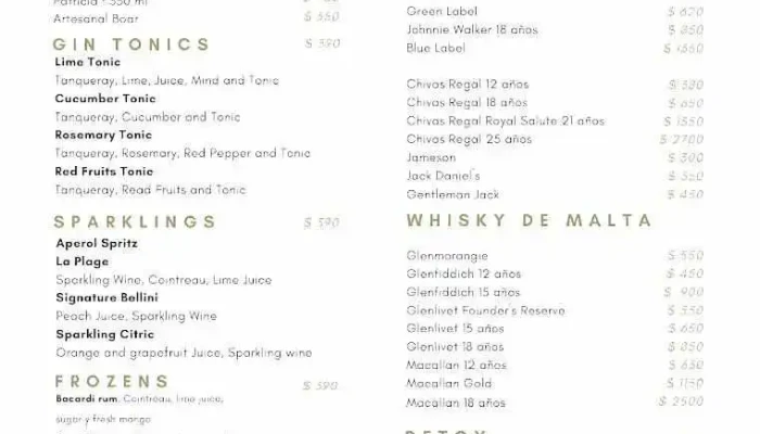 Shark Club -  Menu - Punta del Este