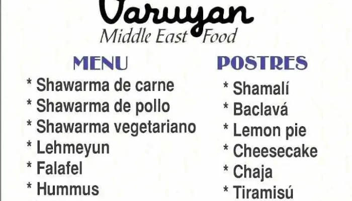 Shawarma Varuyan Middle Eats Food -  Menu - Montevideo