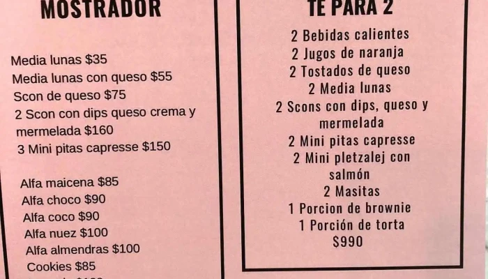 Simja Menu - Montevideo