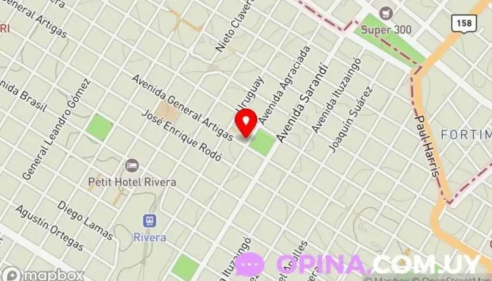 mapa de Sincronía Papelería, Tienda de alimentación en Rivera