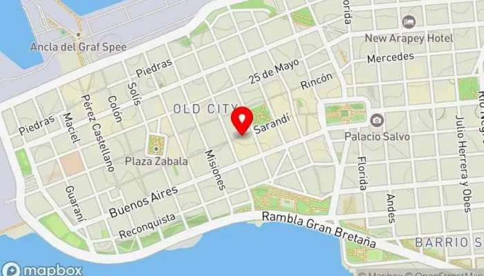 mapa de Sinestesia Cafetería, Bar restaurante en Montevideo