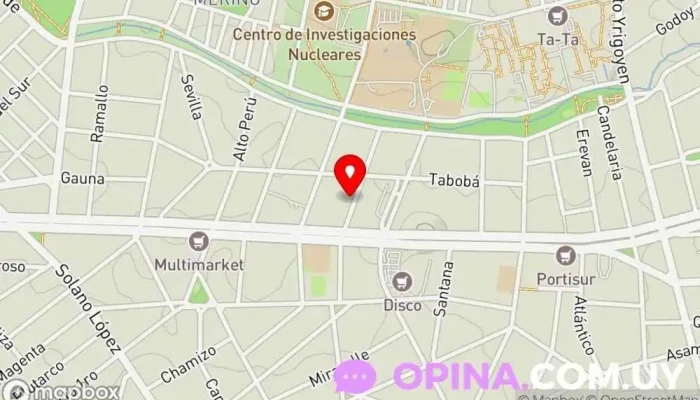 mapa de Sinfonía - Escuela de danza y pilates Escuela de ballet, Centro de pilates en Montevideo