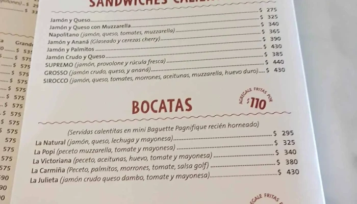 Sirocco -  Menu - Montevideo