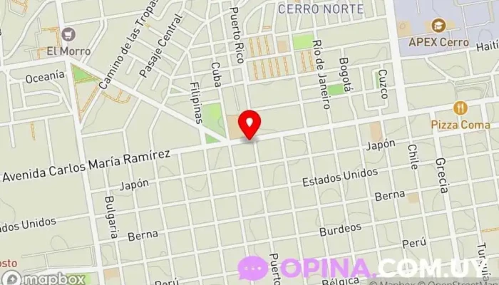 mapa de Sociedad Médica Universal Cerro Hospital en Montevideo