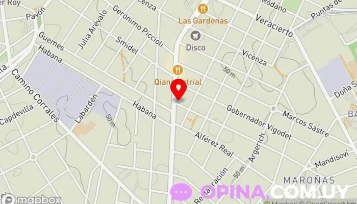 mapa de Sociedad Médica Universal | Policlinico Maroñas Médico en Montevideo