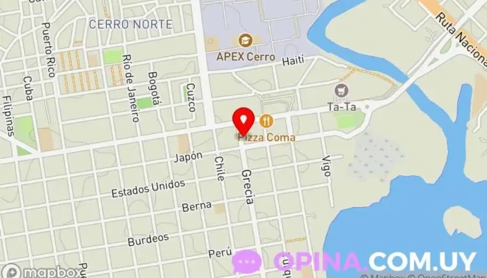 mapa de Sonrisa blanca Clínica dental en Montevideo