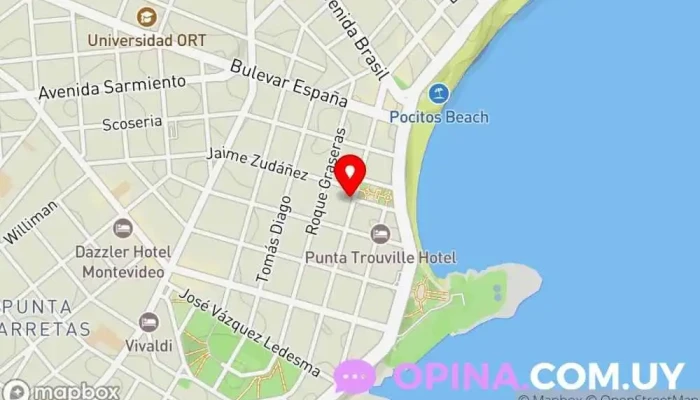 mapa de SOU Negocios Inmobiliarios Agencia de bienes inmuebles comerciales en Montevideo