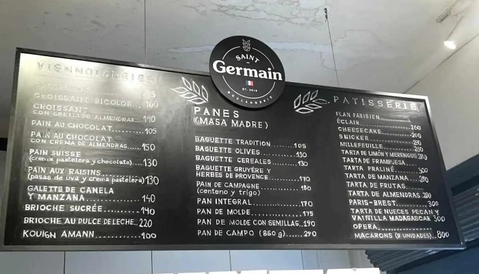 St Germain Boulangerie Menu - Montevideo