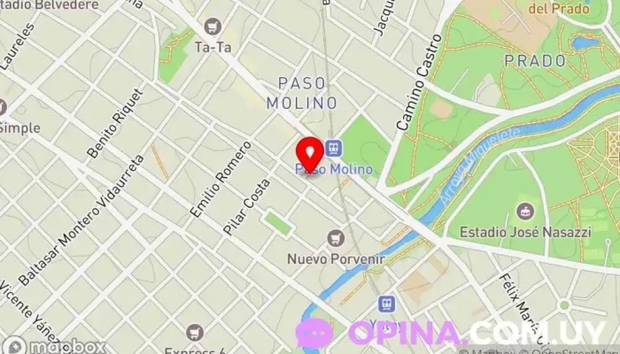mapa de Stef Valdez - Academia Holistica Profesional de medicina alternativa, Centro de salud y bienestar, Programa de salud y bienestar, Centro de yoga en Montevideo