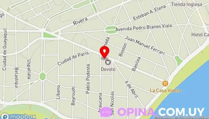 mapa de SUAT - Policlínica Carrasco - Emergencia 133 Centro de salud en Montevideo