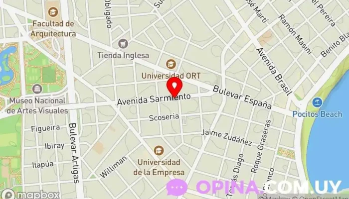 mapa de SUAT - Policlínica Pocitos - Emergencia 133 Servicio de emergencias, Servicio de ambulancias en Montevideo