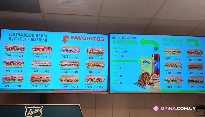 Subway -  Menu - Maldonado