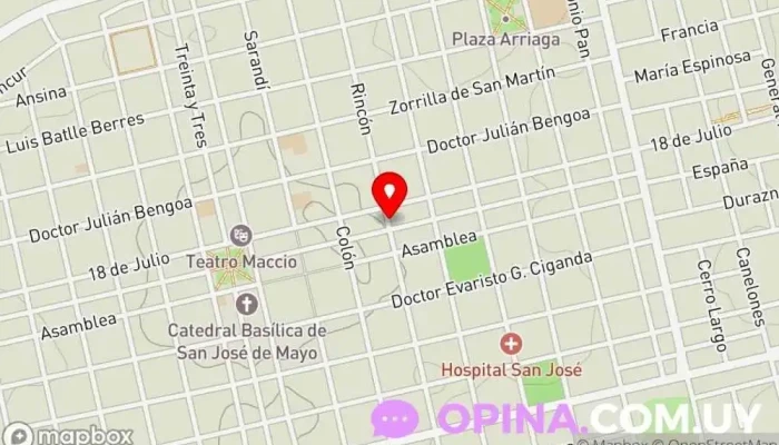 mapa de Taller EL TERRON -cerámica y plástica- Escuela de arte en San José de Mayo