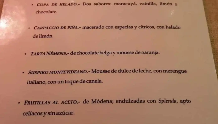 Tandory Restaurante -  Menu - Montevideo