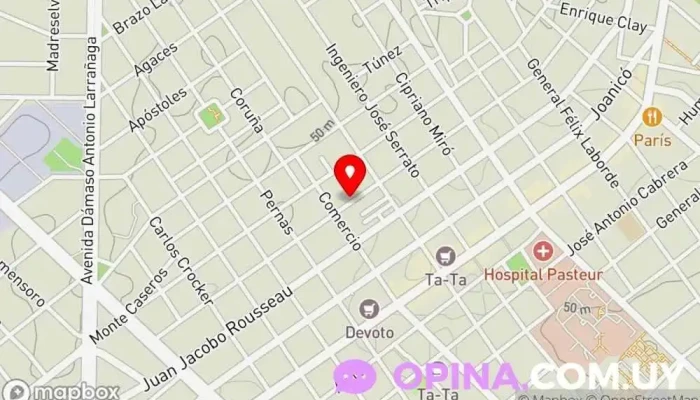 mapa de TAROBÁ - Centro Cultural para la Integración Centro de educación especial, Centro cultural, Organización de ayuda y servicios para personas con discapacidad en Montevideo