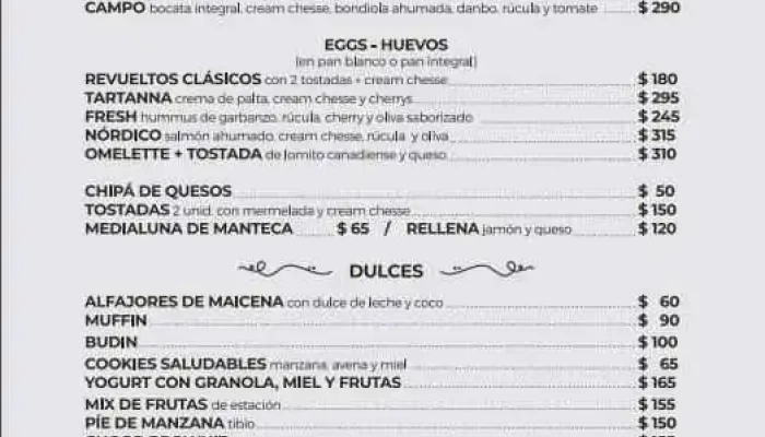 Tartanna -  Menu - Punta del Este