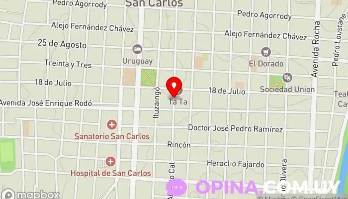 mapa de Tash Gym san carlos Gimnasio en San Carlos