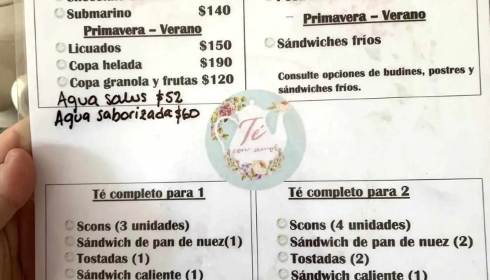 Te Con Amor Menu - Rosario