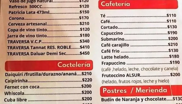 Teatro Alsur -  Menu - Atlántida