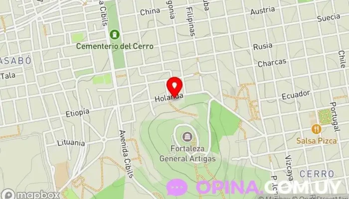 mapa de Teatro de Verano del Cerro Lugar de interés histórico en Montevideo