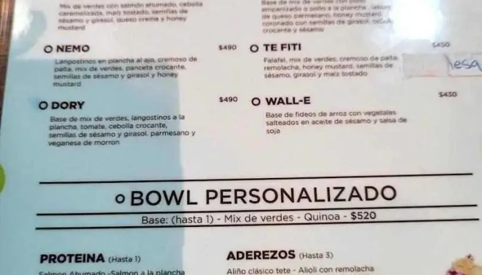 Tete Bagels Ensaladas Costa Urbana Menu - Ciudad de la Costa