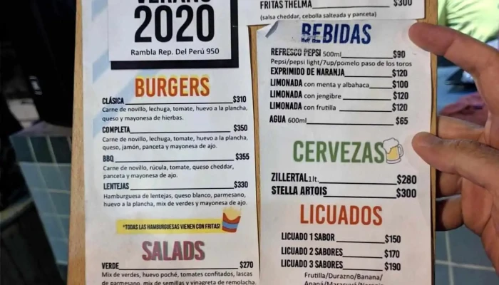 Thelma Parador -  Menu - Montevideo