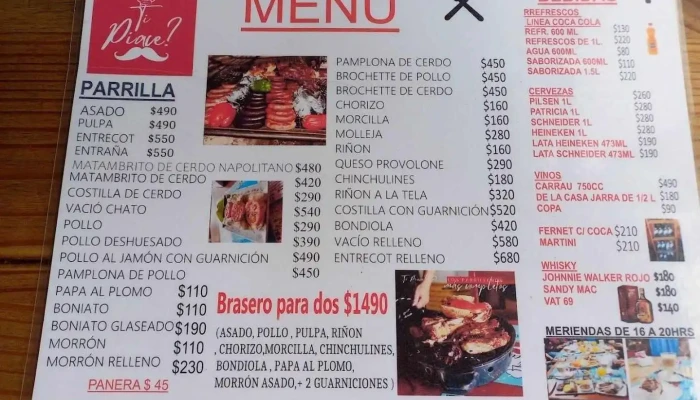 Ti Piace Menu - Montevideo