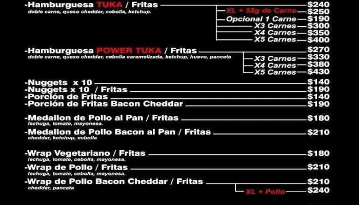 Tuka Express -  Menu - Pan de Azúcar