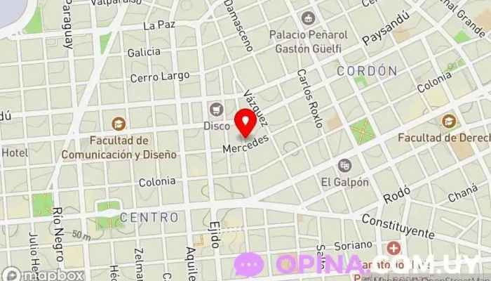 mapa de TV CIUDAD Cadena de televisión en Montevideo