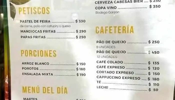 Uai Brasil -  Menu - Montevideo