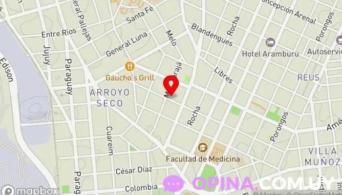 mapa de Unidad de Internación del Crenadecer. Ex Sanatorio Canzani Hospital especializado, Hospital de maternidad en Montevideo