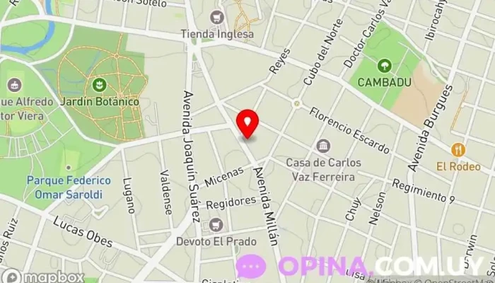 mapa de Universal prado Clínica ambulatoria en Montevideo