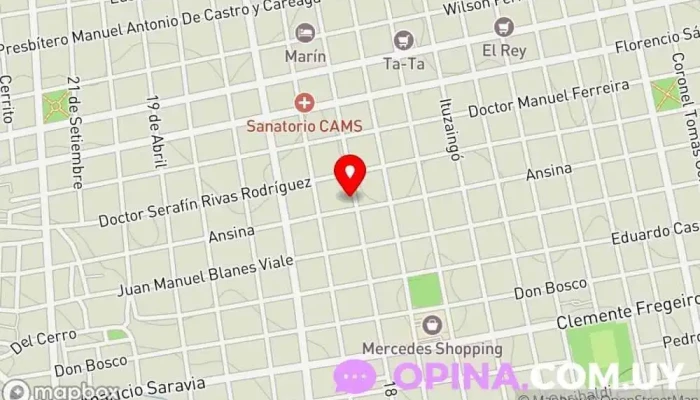 mapa de Uruguayan American School Mercedes Escuela en Mercedes