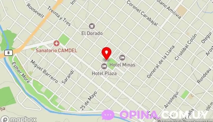 mapa de Utec filial Minas Escuela universitaria en Minas