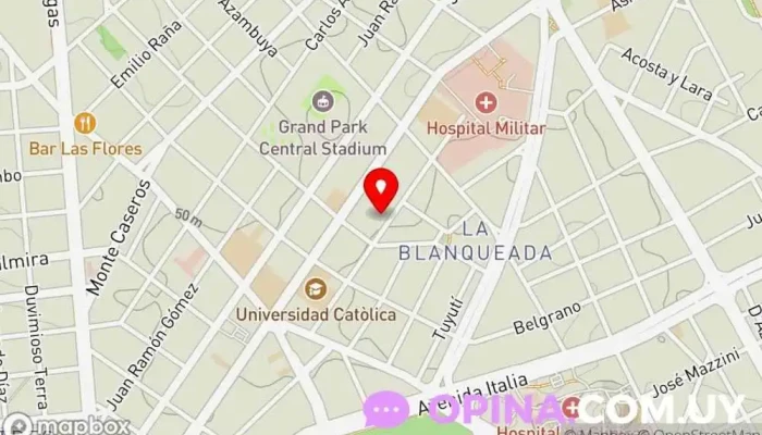 mapa de UTU BLANQUEADA Escuela en Montevideo