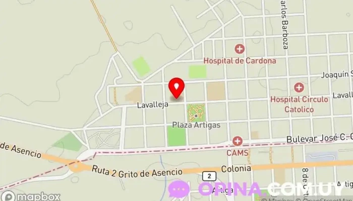 mapa de UTU Cardona Escuela en Cardona