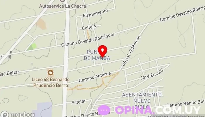 mapa de UTU CBT - Puntas de Manga Escuela en Montevideo
