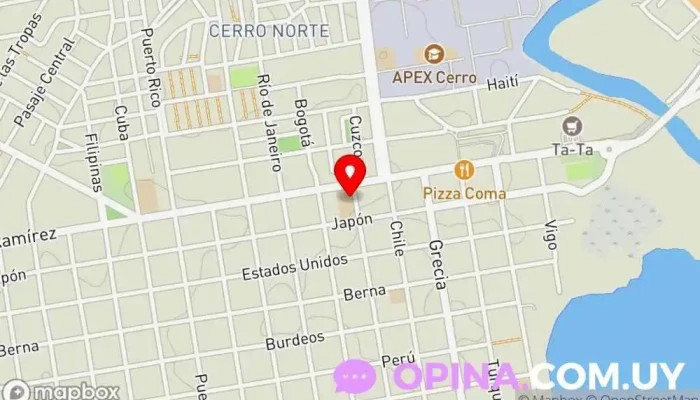 mapa de UTU Cerro Escuela en Montevideo