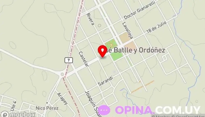 mapa de UTU.José Batlle y Ordóñez Escuela en José Batlle y Ordóñez