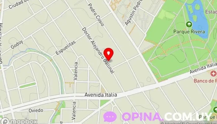 mapa de Veronica Villar podóloga Podólogo en Montevideo