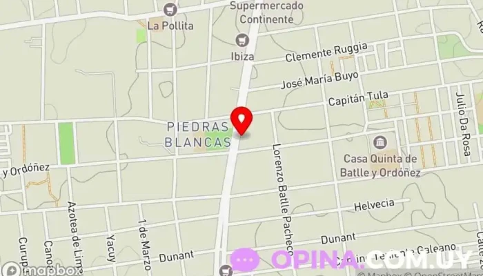 mapa de Veterinaria El Tero Médico en Montevideo