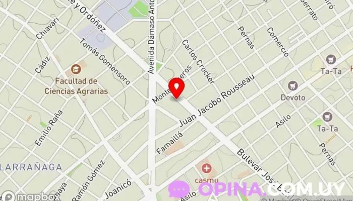 mapa de Veterinaria La Unión Veterinario en Montevideo