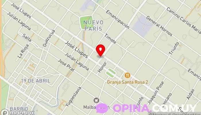 mapa de Veterinaria Santa Lucía Veterinario en Montevideo