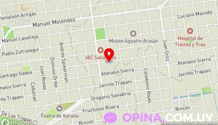 mapa de Veterinaria Ubilla Veterinario en Treinta y Tres