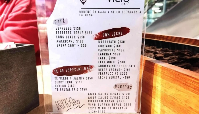 Vicio Cafe Menu - Montevideo