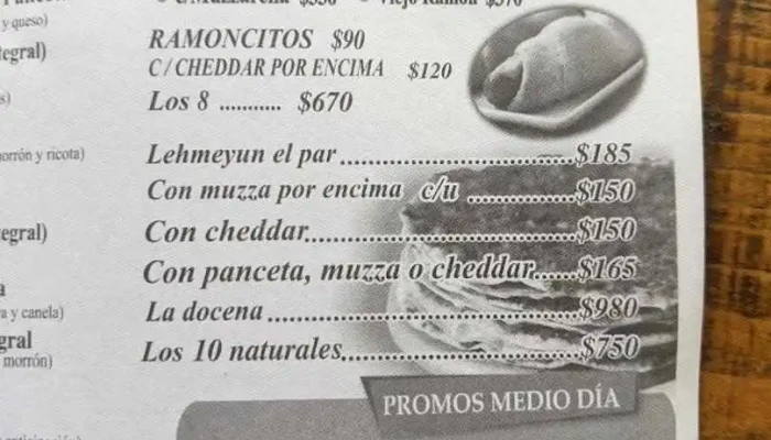 Viejo Ramon Menu - Montevideo