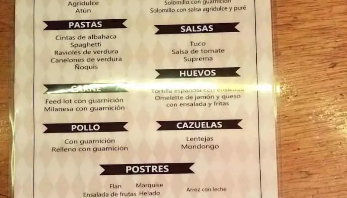 Viejo Sancho -  Menu - Montevideo